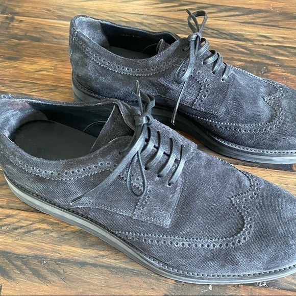 Vince Men’s Pryce Wingtip Suede Oxford Shoes Black main image 6